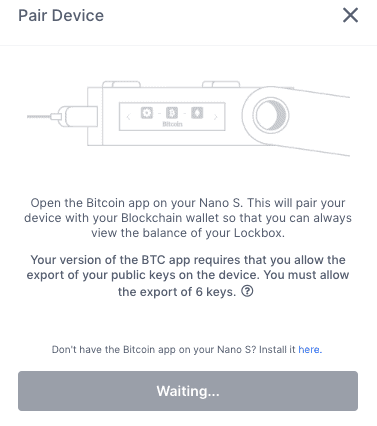 Pairing Ledger Nano S and Blockchain