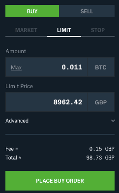 Coinbase Pro Limit Order