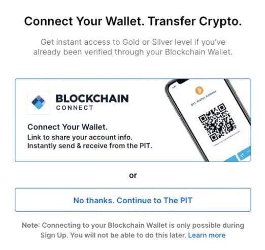 Connect Blockchain Exchange to Blockchain.com Wallet