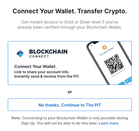 Connect Blockchain Exchange to Blockchain.com Wallet