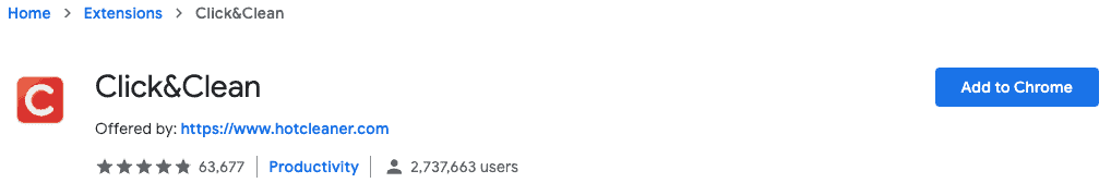 Click & Clean Extension is a Chrome browser