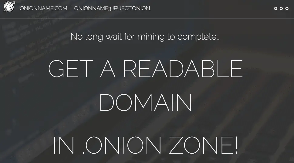 onionname Buy a .onion domain