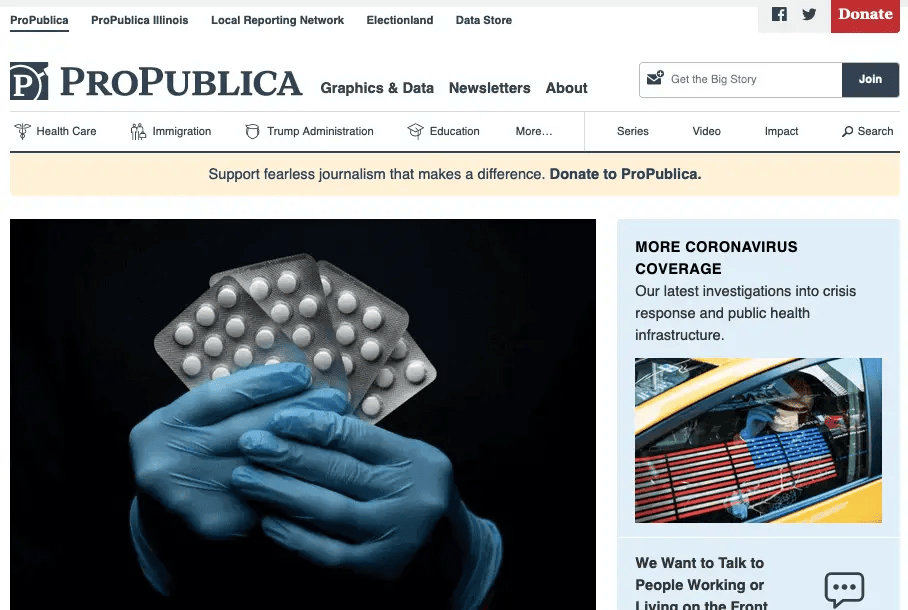 Propublica.onion website