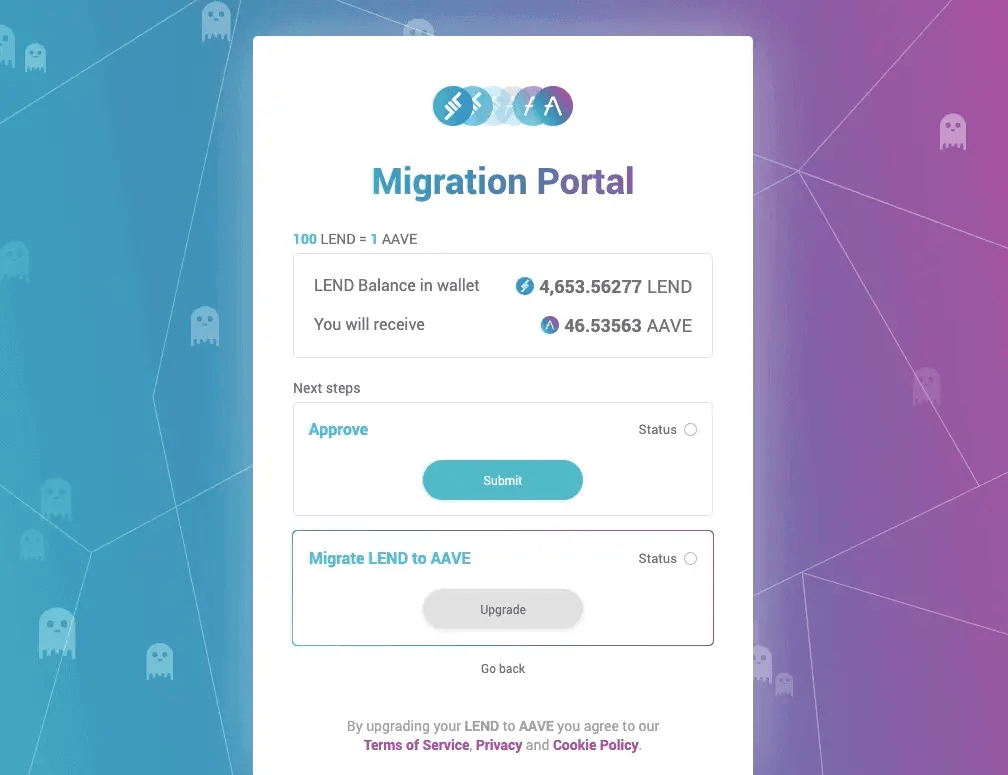migrate LEND to AAVE