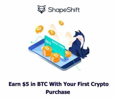 Shapeshift Earn $5 BTC