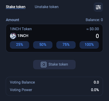 staking 1inch tokens