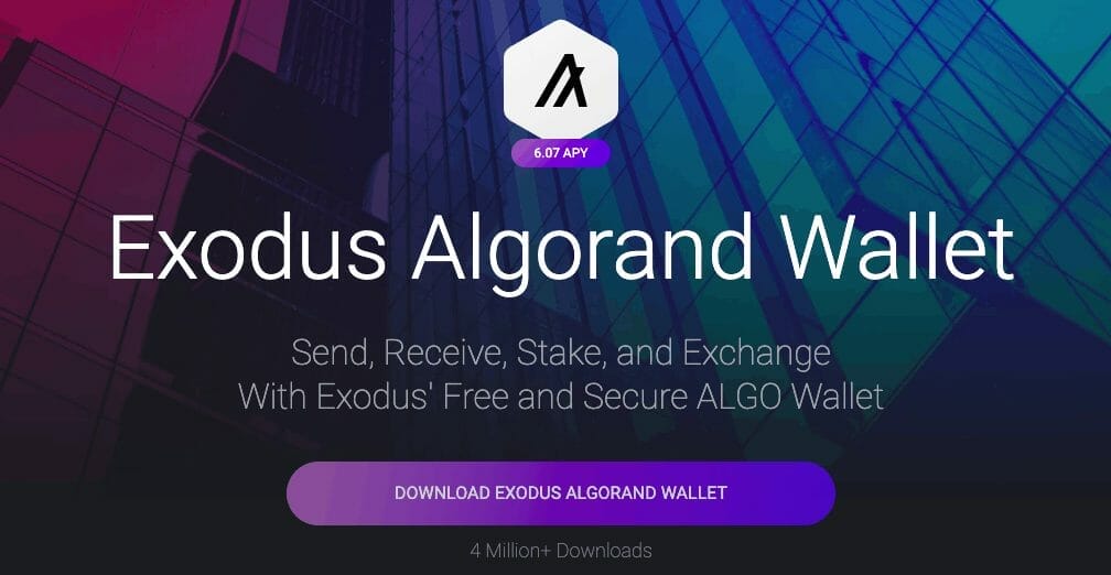 Where to store ALGO, Exodus Wallet