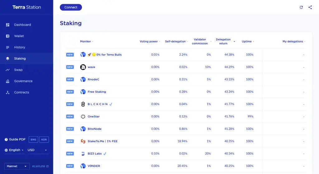 how to choose a validator LUNA staking