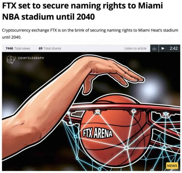 FTX Exchange Naming Rights Miami Heat
