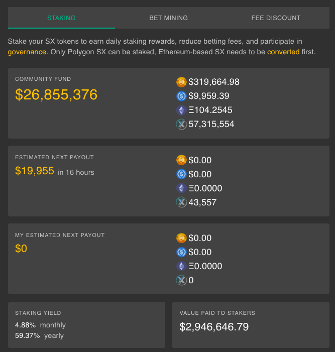 SportX SX Staking