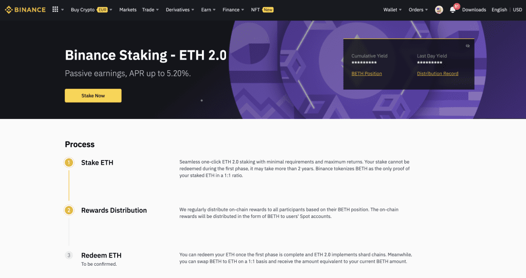 Binance Staking ETH 2.0