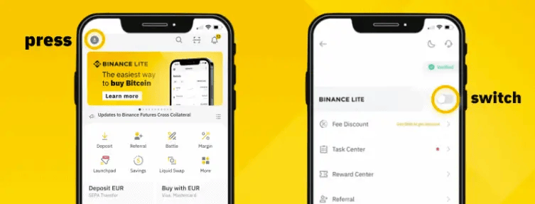 how to access Binance Lite