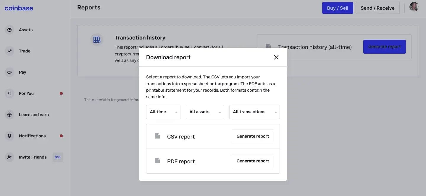 download coinbase transaction history