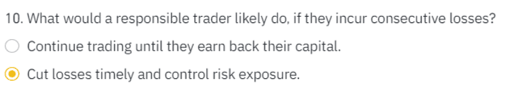 Binance Leverage Token Quiz Question 10