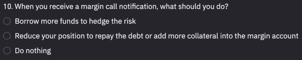 Binance Margin Quiz Answer 10