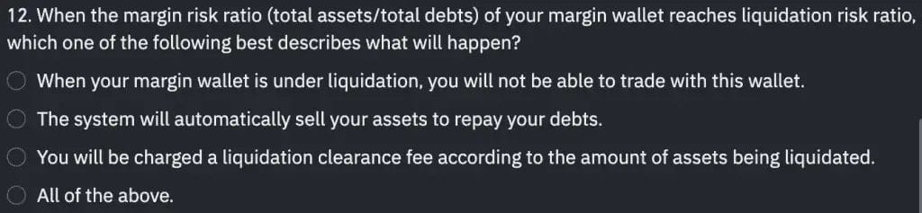 Binance Margin Quiz Answer 12