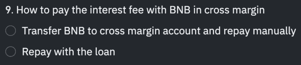 Binance Margin Quiz Answer 9