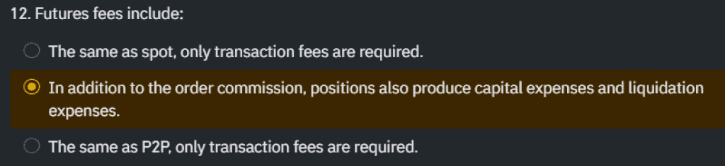 Binance Futures Quiz Answer 12
