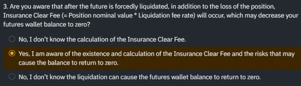 Binance Futures Quiz Answer 3