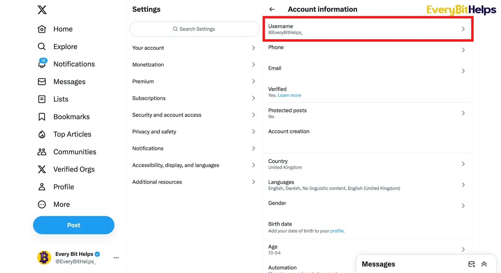 Change Twitter @ Handle: Step 5 Your Account - Twitter Username