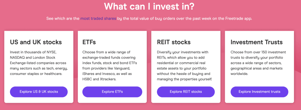 What can I invest in with Freetrade