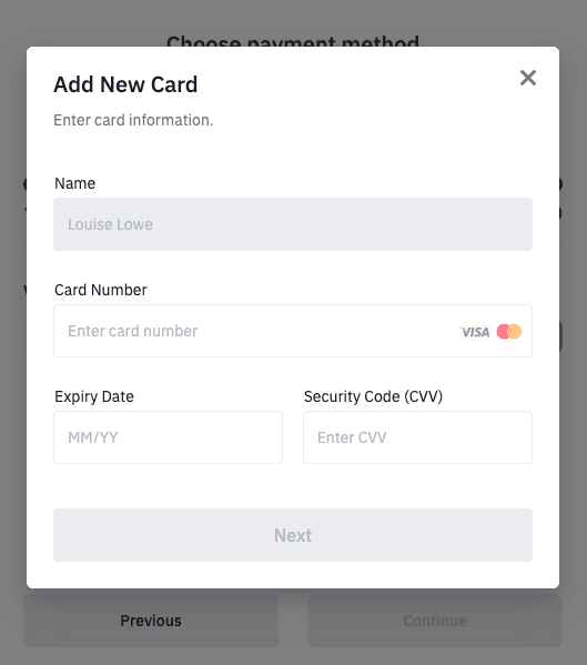 How to add a credit card on Binance