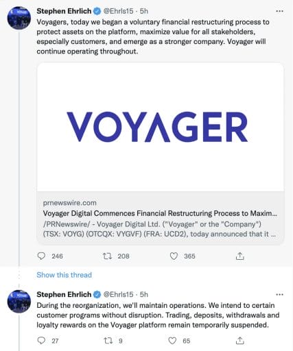 Stephen Ehrlich CEO, Voyager Digital Ltd