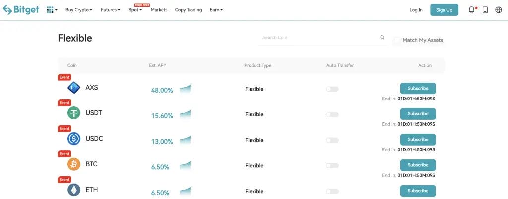 Earn interest on your Crypto with Bitget Earn
