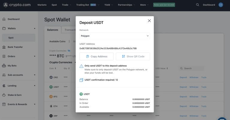 find your crypto.com wallet address