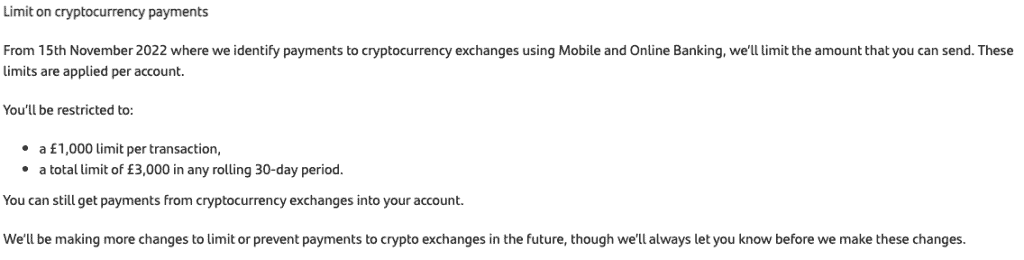 Santander UK Crypto Statement