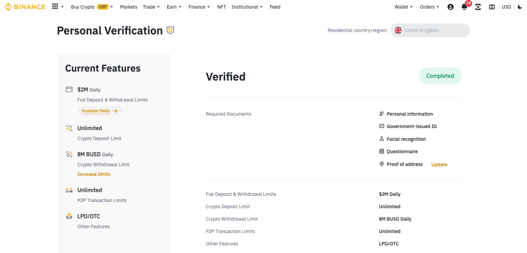 how to verify a Binance account