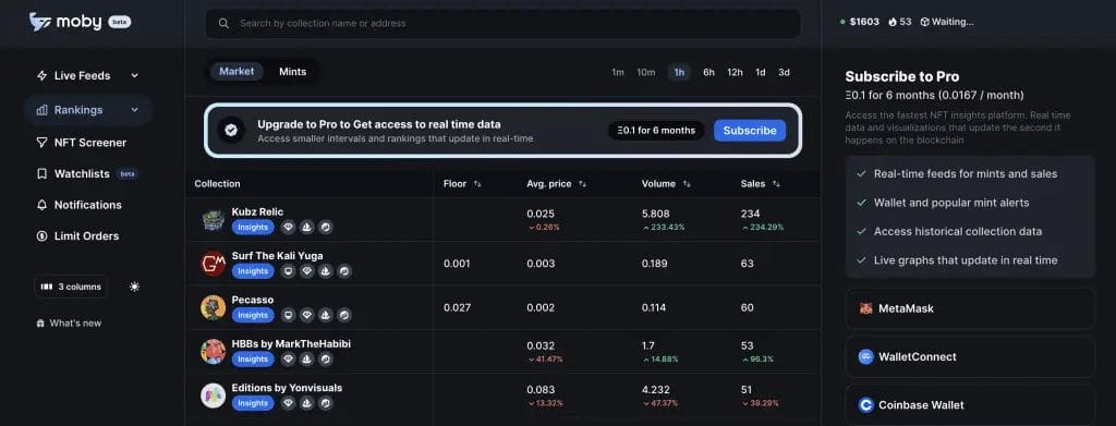 Moby.gg NFT Rarity Rating