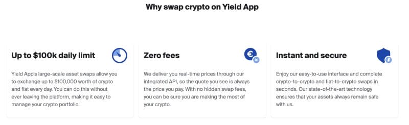 Yield App Swap Crypto