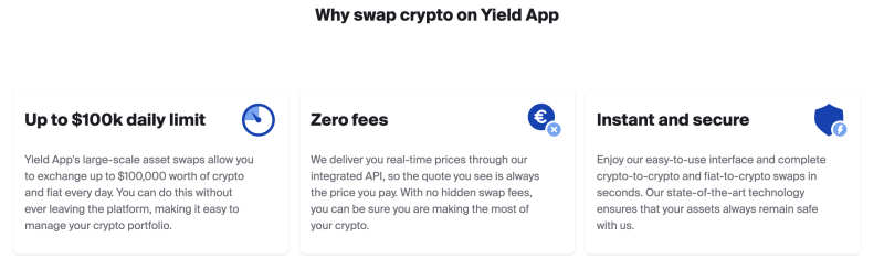 Yield App Swap Crypto