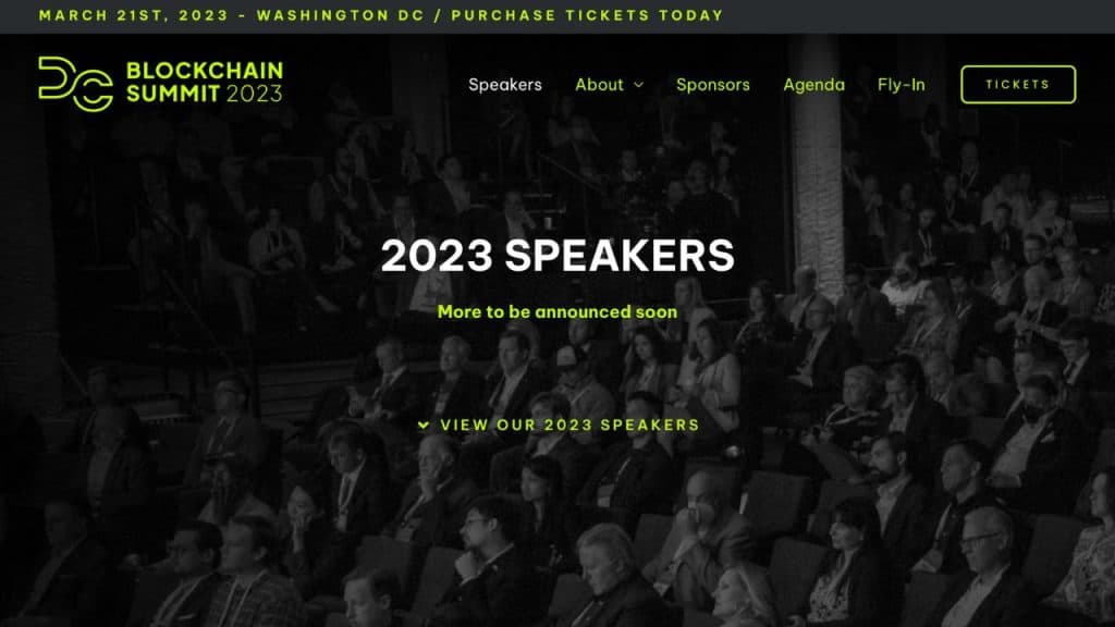 DC BLOCKCHAINSUMMIT 2023 Crypto NFT event conference