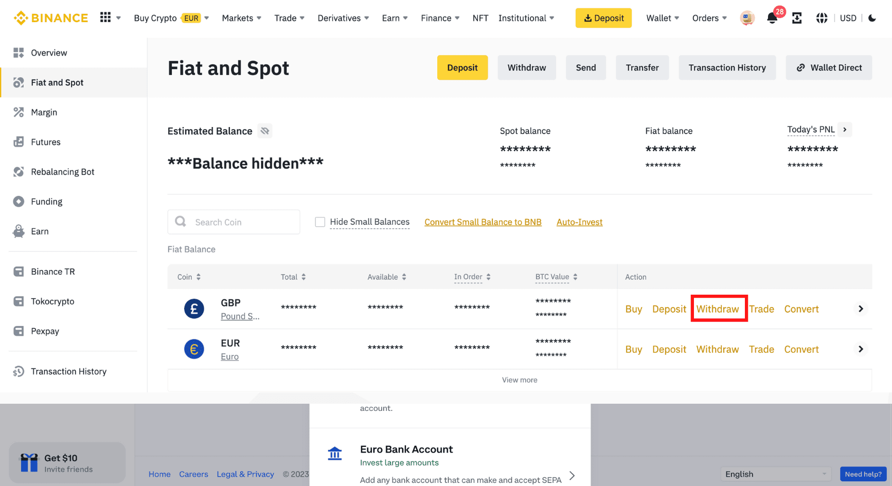 Step 3. withdraw GBP from Binance
