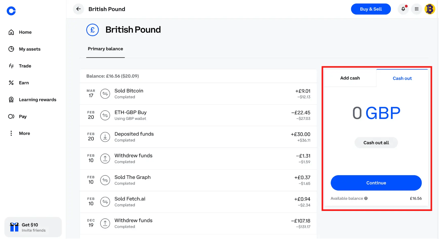Step 3 withdrawing from Coinbase to Bank Account