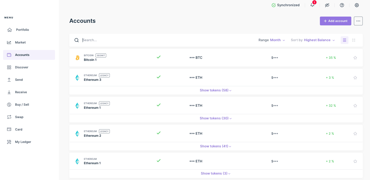 Finding your crypto wallet address Ledger