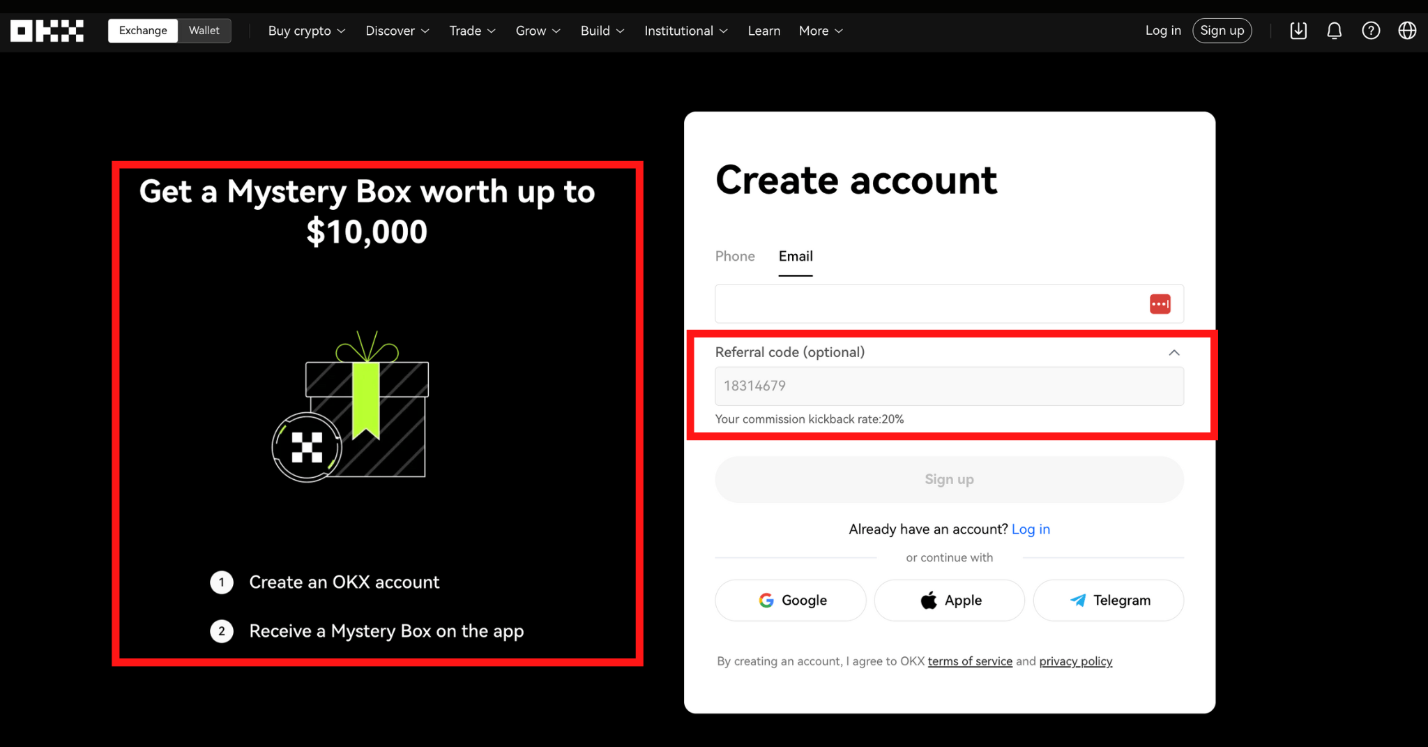 How to add a OKX code