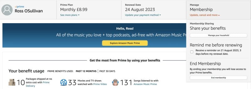 How to Cancel Amazon Prime Membership Subscription