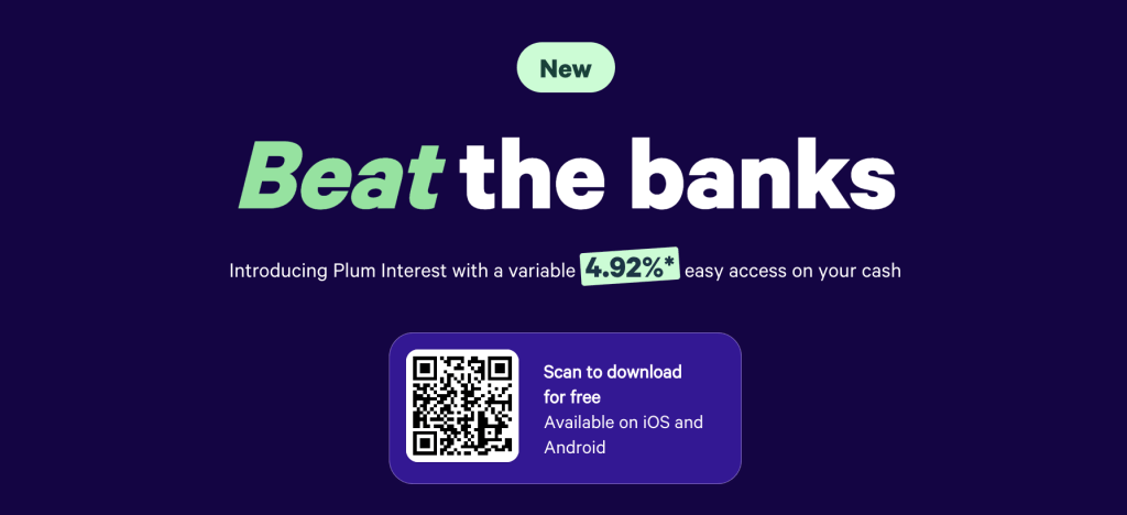 Plum App: Plum Interest with a variable interest rates with easy access on your cash