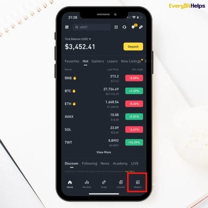 Step 1 How to withdraw money from Binance App