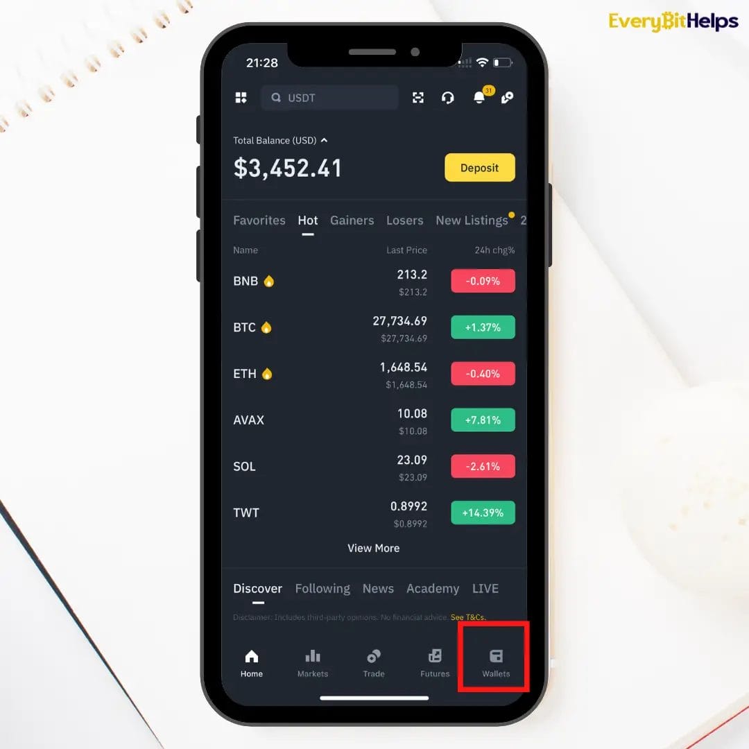 Step 1 How to withdraw money from Binance App