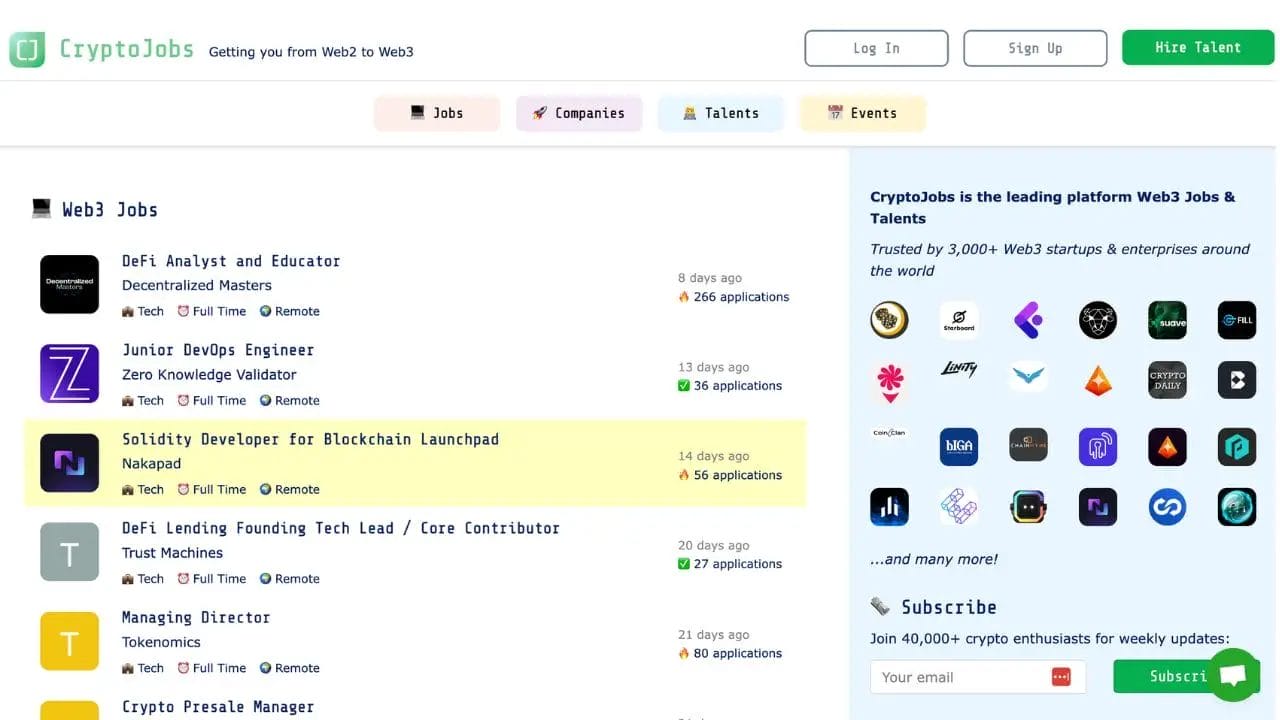 Top Web3 Job Board - crypto.jobs